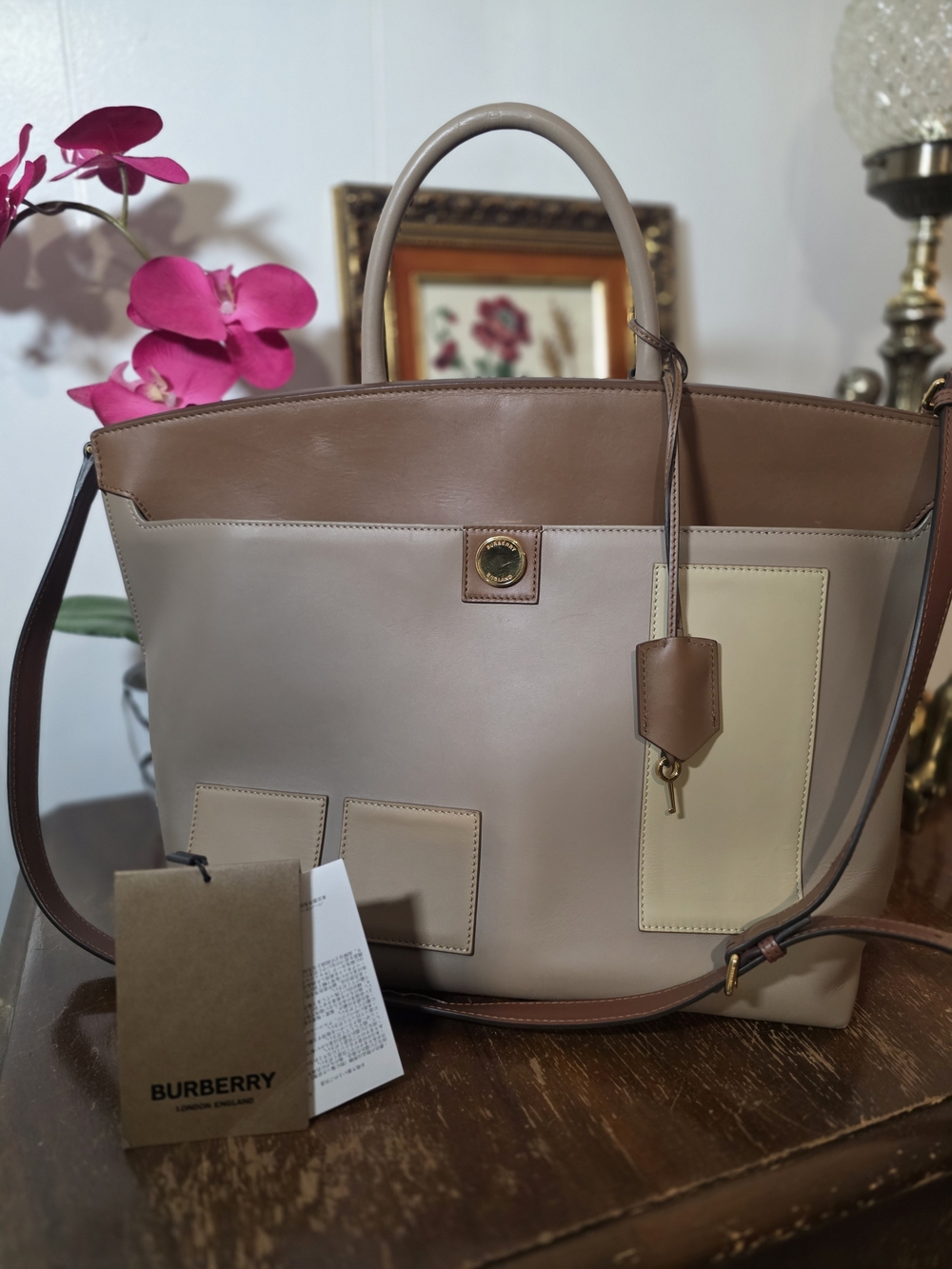 NWT Burberry Tri-Tone Leather Medium Society Top Handle Bag – Rare Tisci Era